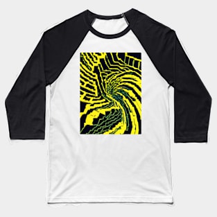 Abstract Colorful Yellow Static Swirl Baseball T-Shirt